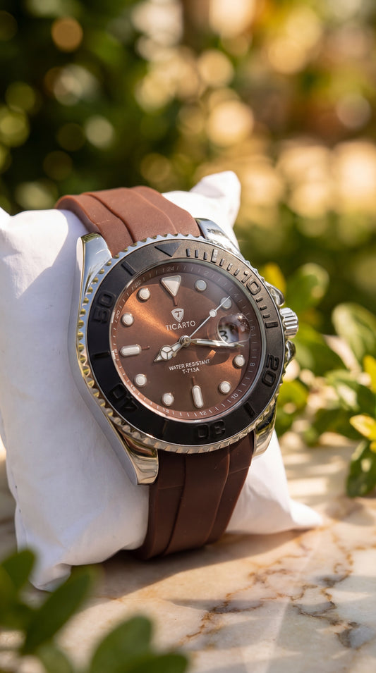 The Luxury Choice: Ticarto T-713A "Espresso" Edition – Luxury Sports Watch