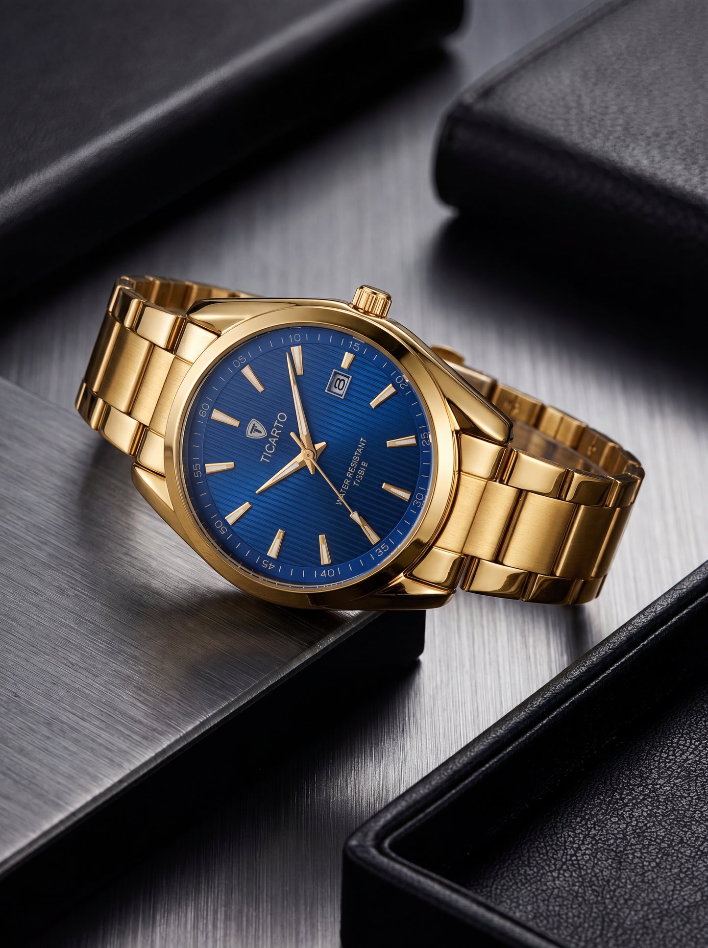 Ticarto T-2876 Royal Blue & Gold Luxury Watch
