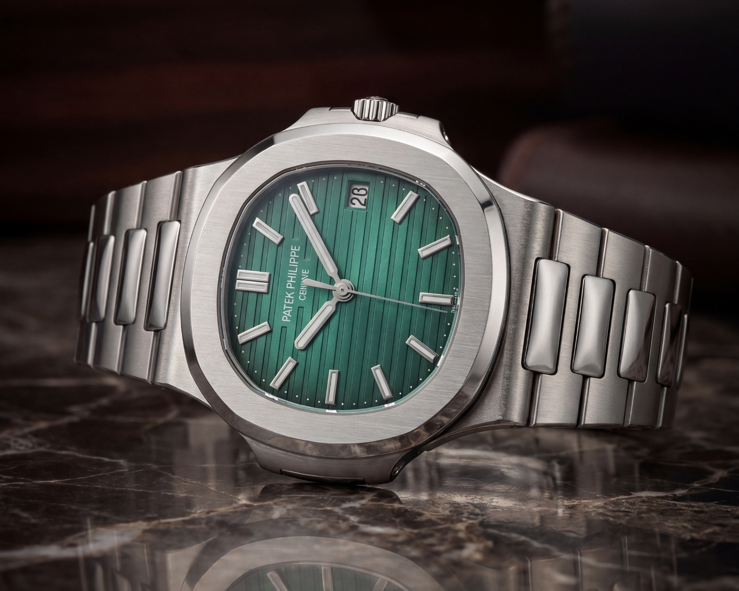 Patek Philippe Nautilus Stainless Steel with Olive Green Dial