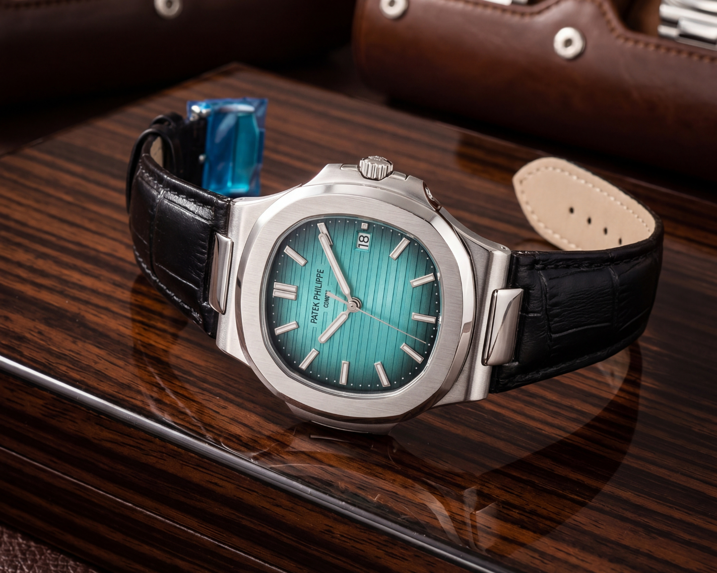 uxury Ice Blue Dial Stainless Steel Executive Watch
