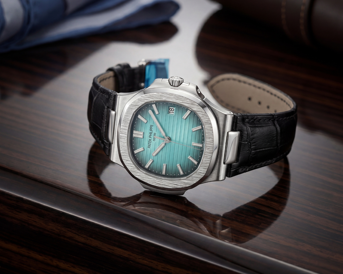 uxury Ice Blue Dial Stainless Steel Executive Watch