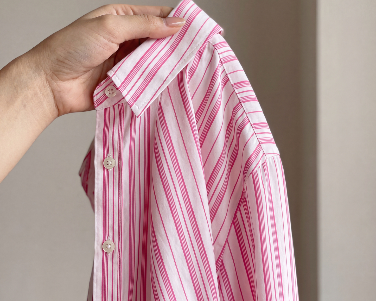 Amaranto Classic Pink & White Striped Tailored Shirt