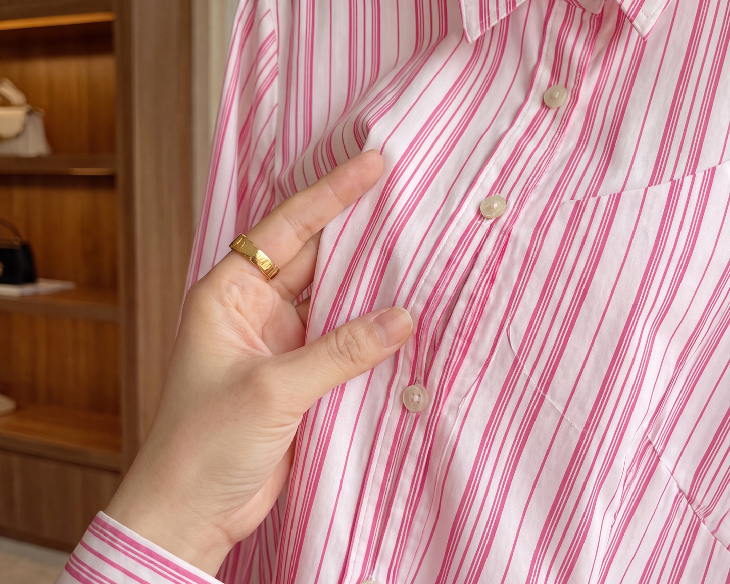 Amaranto Classic Pink & White Striped Tailored Shirt