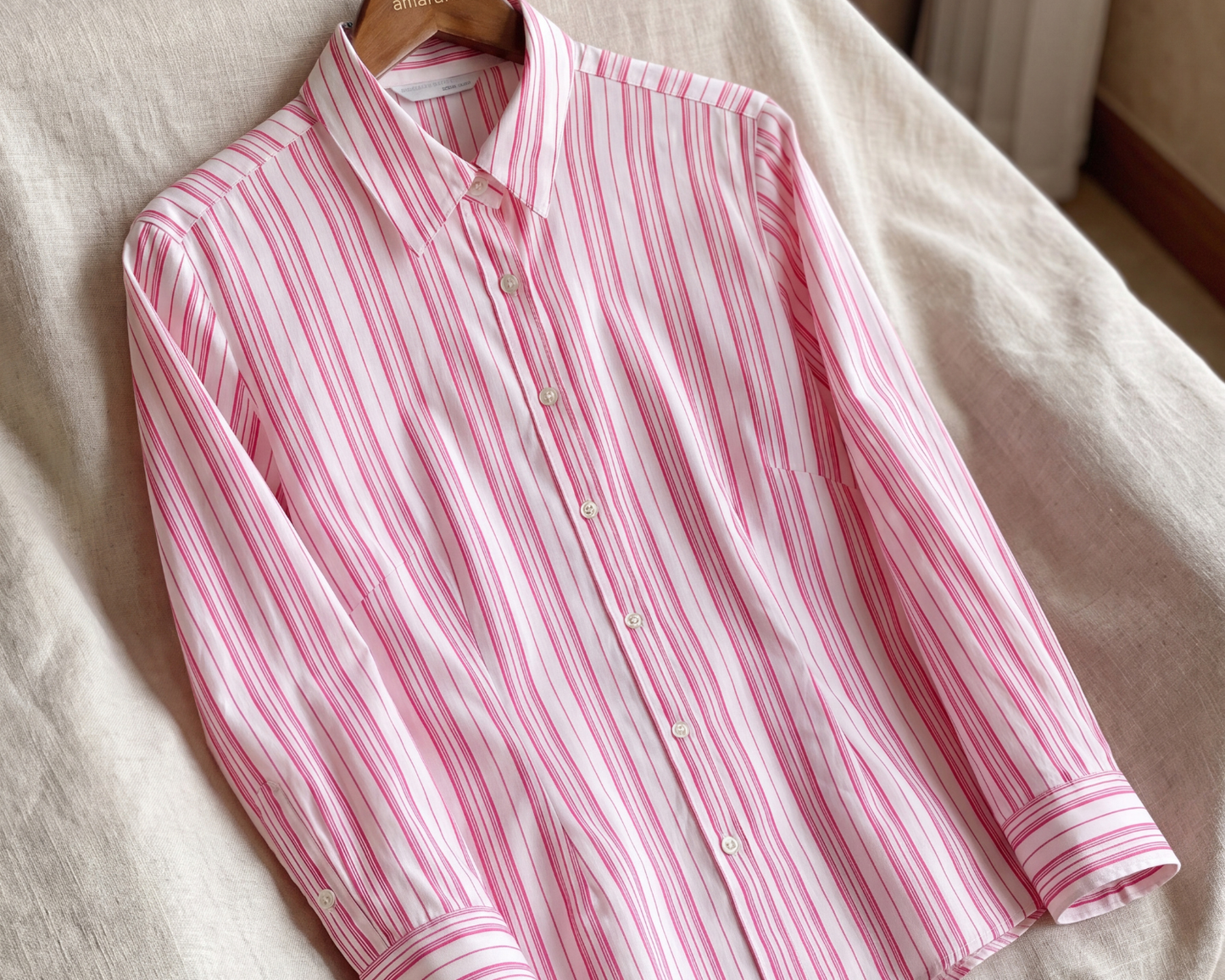 Amaranto Classic Pink & White Striped Tailored Shirt