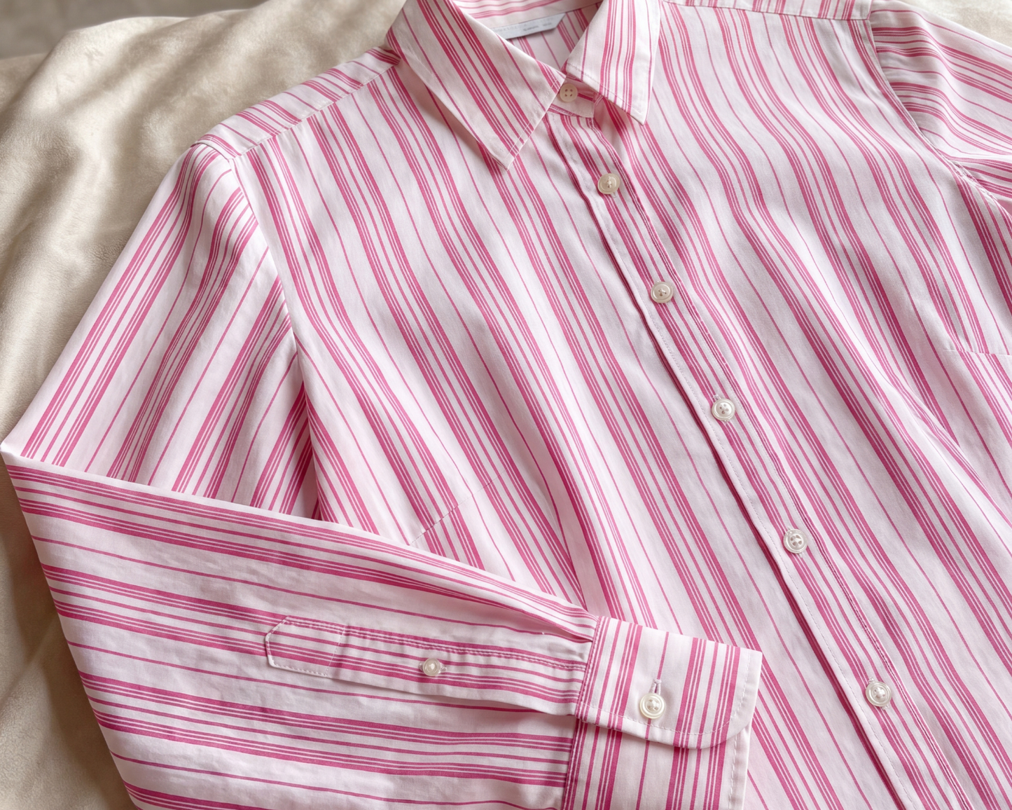 Amaranto Classic Pink & White Striped Tailored Shirt