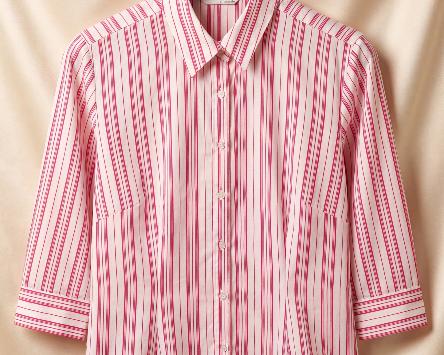 Amaranto Classic Pink & White Striped Tailored Shirt