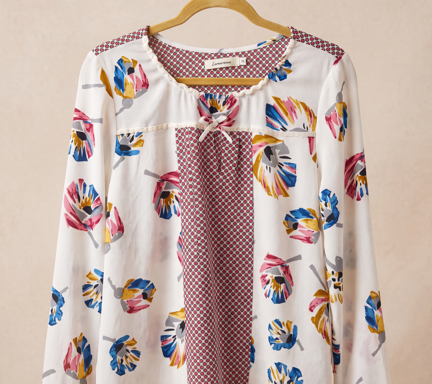 Lamorena Women's Mixed Floral Print Crepe Blouse - Size 38