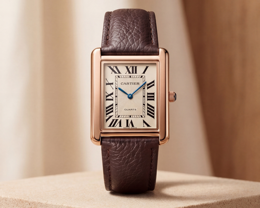 Cartier Tank Classic Brown Leather – Rose Gold Rectangular Luxury Watch