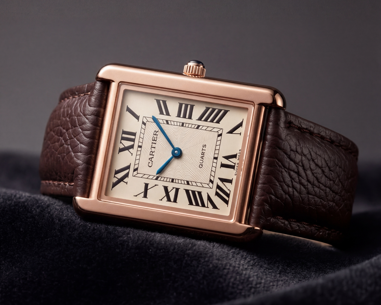 Cartier Tank Classic Brown Leather – Rose Gold Rectangular Luxury Watch