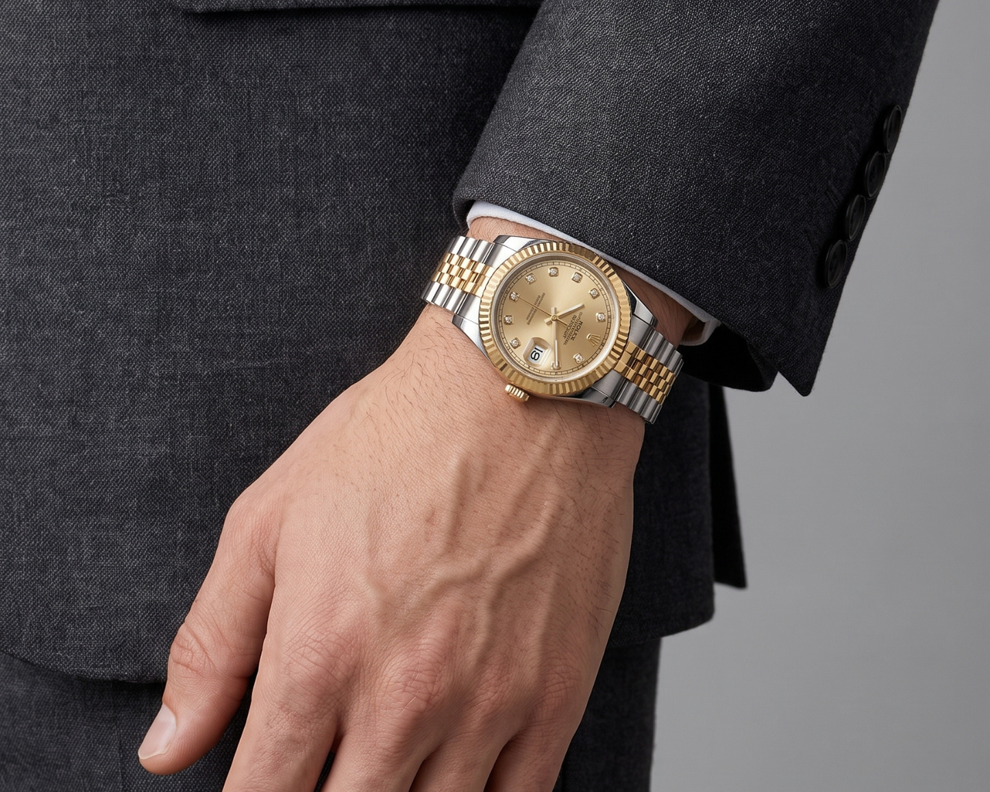 Premium Rolex Two-Tone Datejust Watch – Champagne Diamond Dial with Jubilee Bracelet
