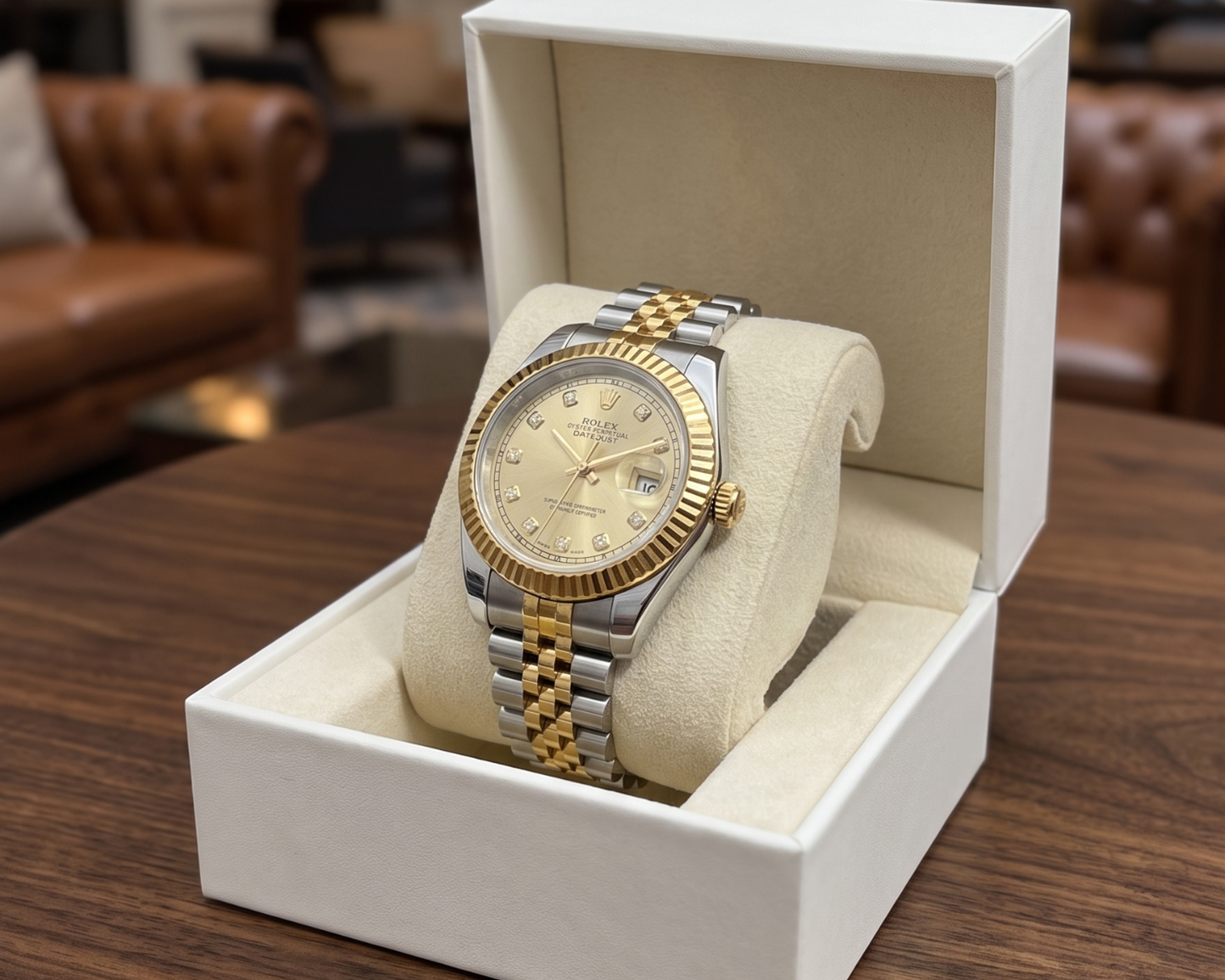 Premium Rolex Two-Tone Datejust Watch – Champagne Diamond Dial with Jubilee Bracelet