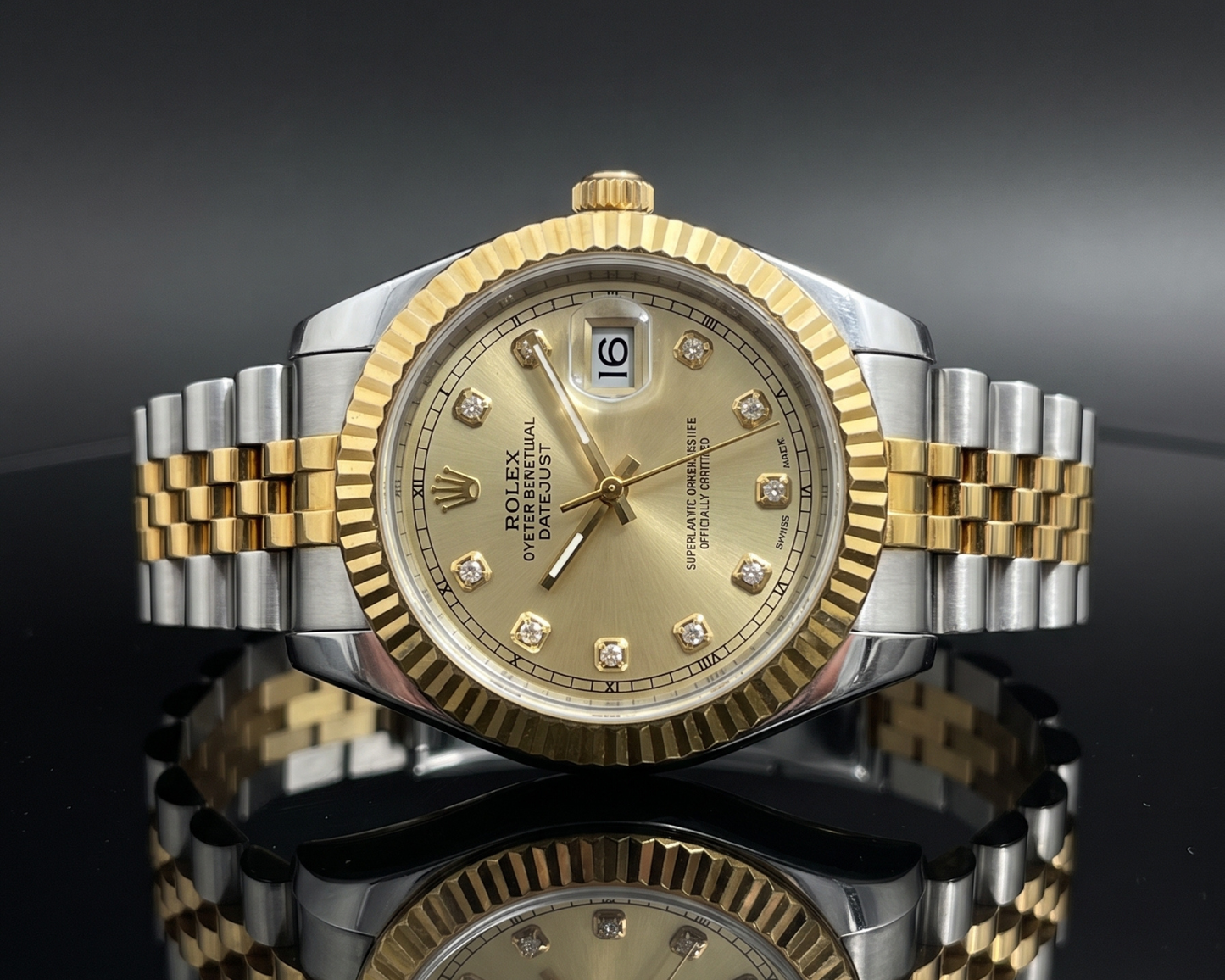 Premium Rolex Two-Tone Datejust Watch – Champagne Diamond Dial with Jubilee Bracelet