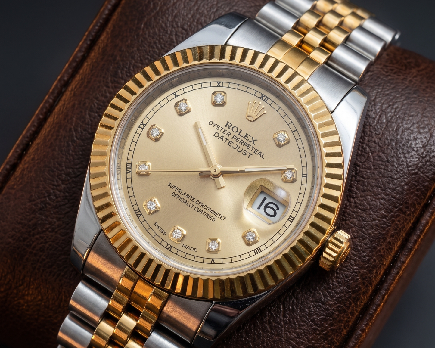 Premium Rolex Two-Tone Datejust Watch – Champagne Diamond Dial with Jubilee Bracelet