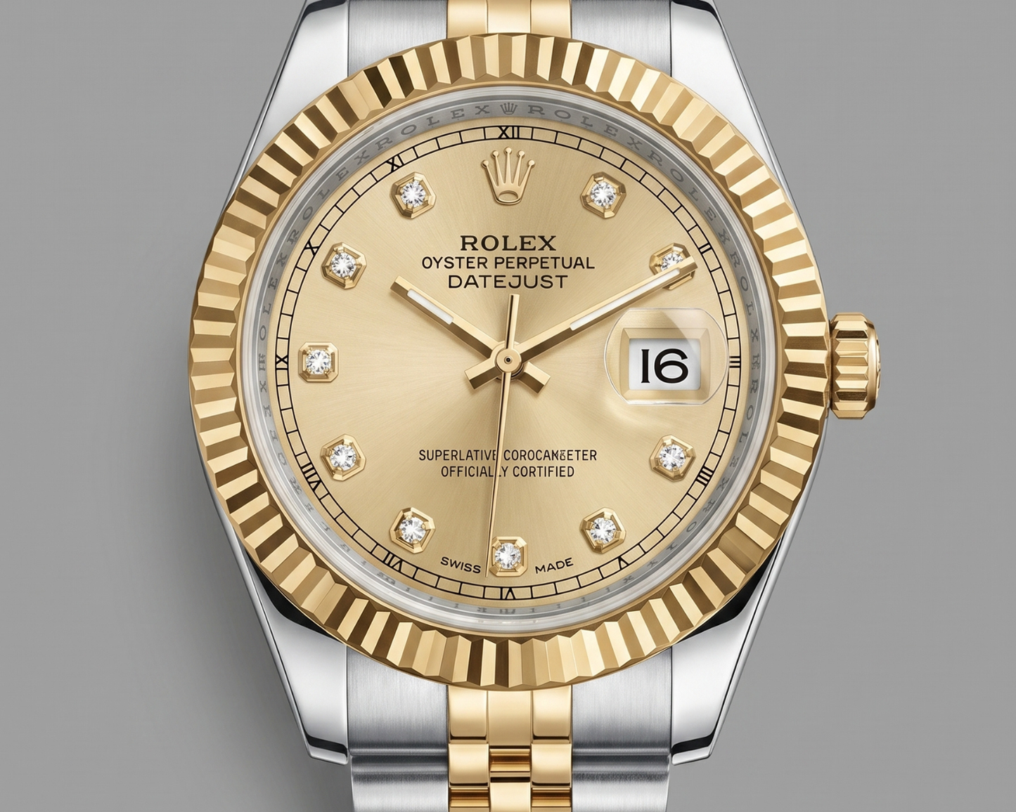 Premium Rolex Two-Tone Datejust Watch – Champagne Diamond Dial with Jubilee Bracelet