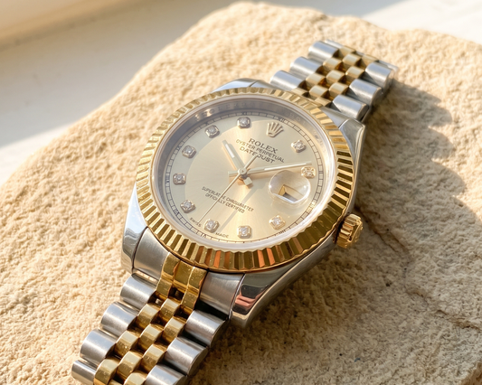 Premium Rolex Two-Tone Datejust Watch – Champagne Diamond Dial with Jubilee Bracelet