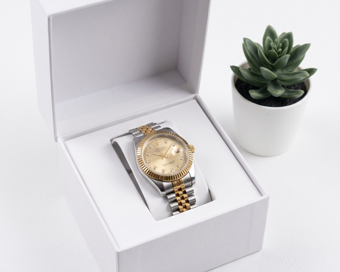 Premium Rolex Two-Tone Datejust Watch – Champagne Diamond Dial with Jubilee Bracelet