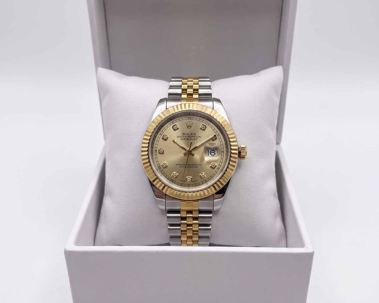 Premium Rolex Two-Tone Datejust Watch – Champagne Diamond Dial with Jubilee Bracelet