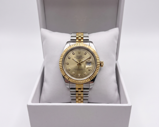 Premium Rolex Two-Tone Datejust Watch – Champagne Diamond Dial with Jubilee Bracelet