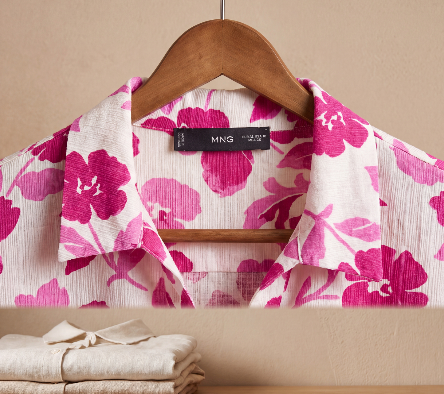 Mango (MNG) Vibrant Pink Floral Button-Down Shirt
