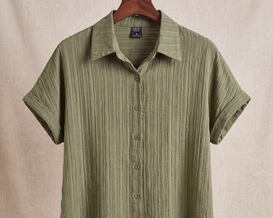 Thrifted Find: Emery Rose Textured Sage Green Button-Down