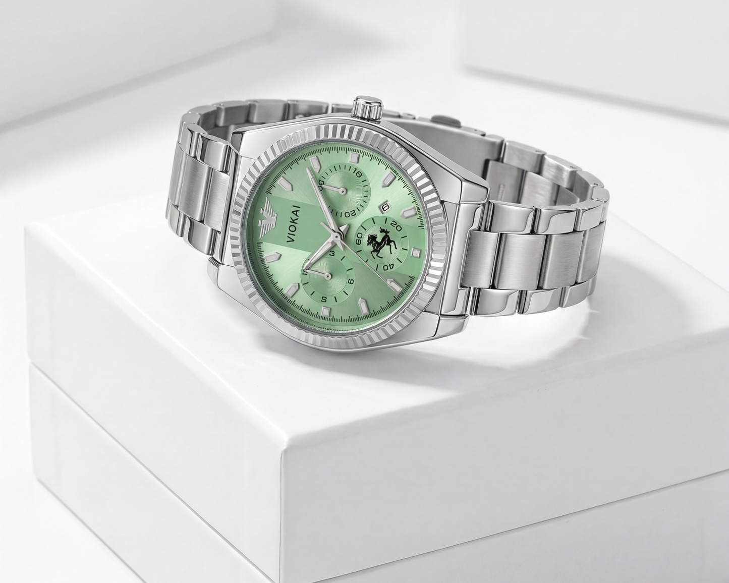 VIOKAI Women's Classic Luxury Watch | Sunburst Green Dial