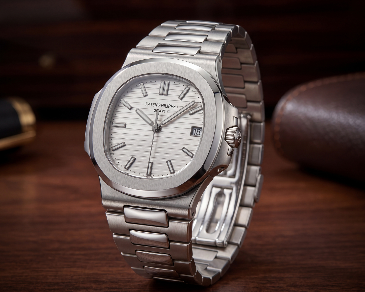 Patek Philippe Nautilus Stainless Steel with WhiteDial